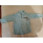 Chemise ray�e bleue claire / blanc 18 mois vintage ann�es 90 tape a l'oeil.