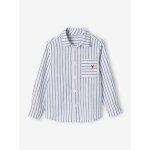 Chemise raye garon avec broderie homard (vertbaudet)