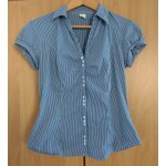 Chemise rayee gris et blanc. manches courtes. camaieu. taille 36