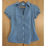 Chemise rayee gris et blanc. manches courtes. camaieu. taille 36