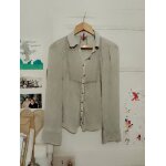 Chemise raye gris / blanc translucide 38 m camaeu.