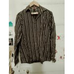 Chemise raye marron traits beiges / crmes l brice.