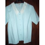 Chemise la redoute bleu / vert taille 38 col dentelle