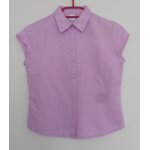 Chemise rose À pois ton sur ton manches courtes. camaieu. lin. coton. taille 38 Chemise rose À pois ton sur ton manches courtes. camaieu. lin. coton. taille 38