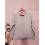 Chemise sans col bleue pastelle 38 m zara.
