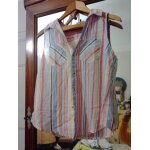 Chemise sans manches raye colore 40 l vintage annes 90 creeks.