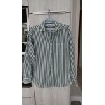 Chemise taille 38 manche longue rayures vert et blanc