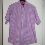 Chemisette tissaia manches courtes 45 / 46 carreaux violette