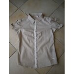 Chemisier beige et blanc taille s marque roxy manches courtes