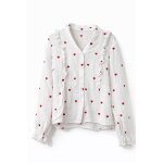 Chemisier blanc avec c?urs rouges shein taille s / 36