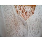 Chemisier blouse taille 40 blanc pur avec dentelle