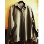 Chemisier ou chemise taille 38 vert kaki  manches longues lin et coton esprit