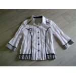 Chemisier christine laure effet froiss� blanc et noir taille 40 tbe