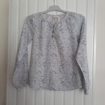Chemisier fille 11 - 12 ans tex blanc fleurs bleues