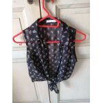 Chemisier fluide transparent noir imprimé cactus gémo taille 34 À nouer neuf Chemisier fluide transparent noir imprimé cactus gémo taille 34 À nouer neuf