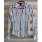 Chemisier froiss� � rayures multicolore. rose, mauve, vert, blanc. h&m. taille 36