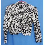 Chemisier imprim� noir velours et blanc cass� satin. pimkie. taille 40 / 42