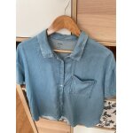 Chemisier en jean bleu clair 100% lyocell taille l marque kiabi