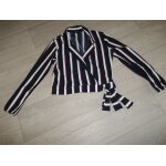 Chemisier jennyfer bleu, blanc, rouge, cr�pe taille l tbe