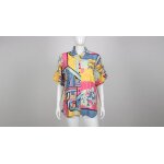 Chemisier manches courtes multicolore fluide viscose taille unique promod