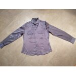 Chemisier manches longues en satin gris taille 40 etam