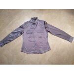 Chemisier manches longues en satin gris taille 40 etam Chemisier manches longues en satin gris taille 40 etam