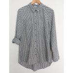 Chemisier noir et blanc forme geometrique. pimkie. polyester. taille l / 42 / 44