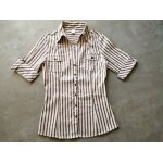 Chemisier ray crme et marron camaeu taille 40