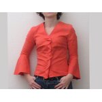 Chemisier / top orange corail avec ses manches 3 / 4 - taille 36 - promod