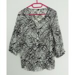 Chemisier en voile noir et blanc. imprim� graphique. vero moda. polyester. taille 36