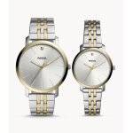 Coffret cadeau montres lux luther  trois aiguilles en acier inoxydable bicolores pour elle et lui - ...