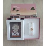 Coffret montre ice watch blanche et rose gold et bracelet rose gold