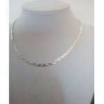 Collier en argent maille plate et tresse t 42 cm