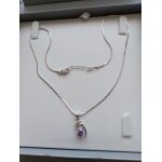 Collier en argent et pendentif améthyste cleor Collier en argent et pendentif améthyste cleor