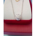Collier boule en argent & oz blanc taille 40 cm