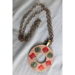 Collier hippie �maux artisanal vintage