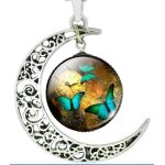 Collier lune papillons
