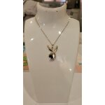 Collier + pendentif lapin playboy argente ! neuf