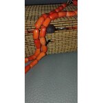 Superbe collier en perles bambou naturelles, 50cm aux nuances oranges voquant les trsors des profondeurs ...