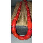 Superbe collier en perles bambou naturelles, 60cm aux nuances rouge �voquant les tr�sors des profondeurs ...