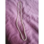 Collier plaqu� or pendentif goutte perle blanche de culture d'eau douce 40 + 4cm