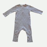 Combinaison grise a tirets noirs. manches longues. zara baby. 3 / 6 mois. 68 cm