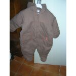 Combinaison petit bateau doublée À capuche, chaussons et moufles coton 12 mois marron Combinaison petit bateau doublée À capuche, chaussons et moufles coton 12 mois marron