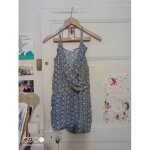 Combinaison short bleu motifs blancs 40 l cache cache.