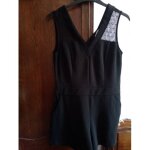 Combinaison short femme noir