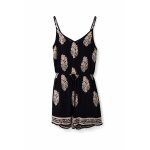 Combinaison short noire motifs marron / blanc shein taille m