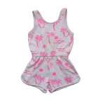 Combishort rose palmier, soleil, mer. zara. taille 3 - 4 ans. 104 cm