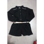 Combishort tissu fluide noire + ceinture dore tape  l'oeil - 4 ans