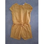 Combishort tissu ocre  chevrons  tape  l'oeil - 9 ans