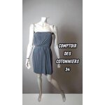 Comptoir des cotonniers taille 34 superbe robe bustier doublée grise visc Comptoir des cotonniers taille 34 superbe robe bustier doublée grise visc